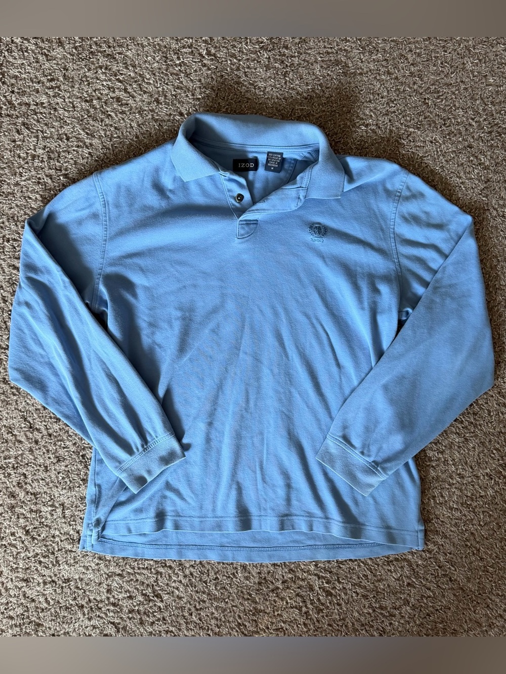 Izod Blue Long Sleeve Polo Size M